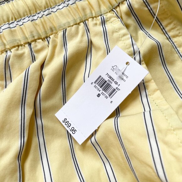 GAP Organic Cotton Poplin Easy Wide Leg Pants Yellow Stripe Size Small NEW NWT - Picture 4 of 9